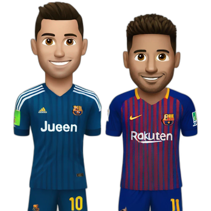 Ronaldo with messi emoji