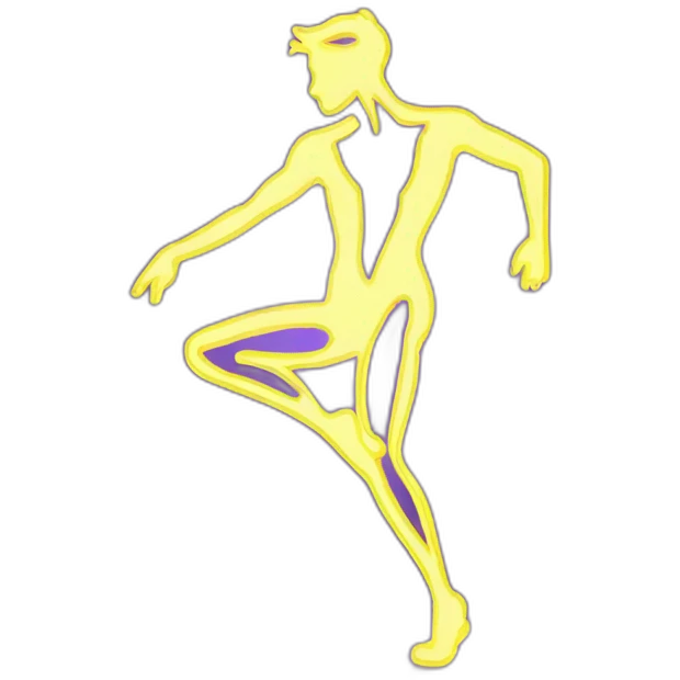 Sexy male silhouette dancer neon sign emoji