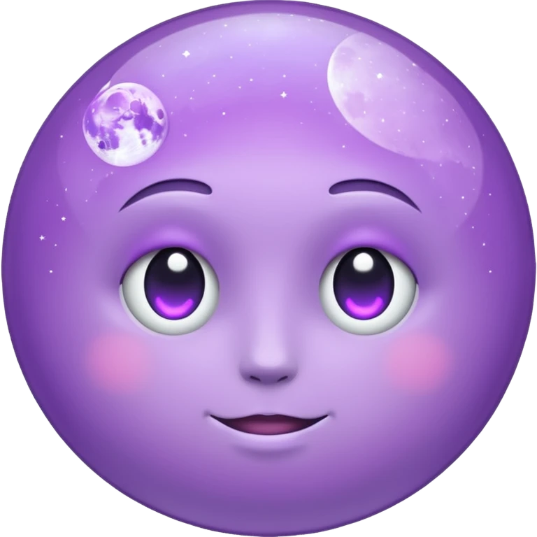 realistic looking lilac moon emoji