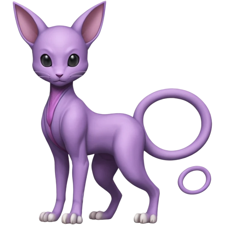 Pastel dull greyish anthropomorphic digitigrade Beerus-Mewtwo-Venom-Espurr-fusion-animal-ET-species-creature, full body  emoji
