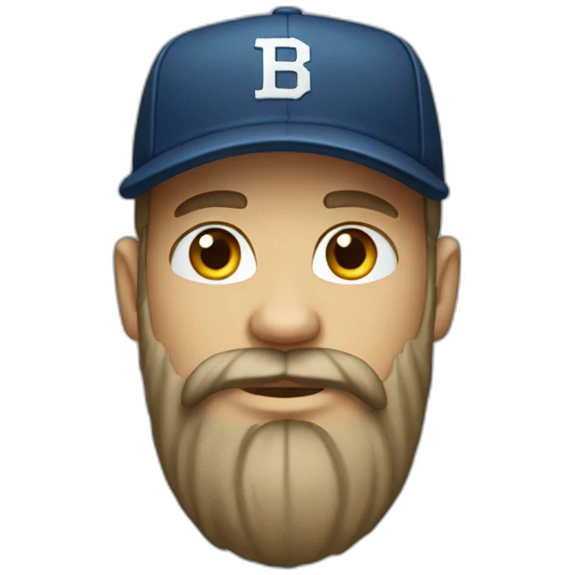 bearded boy in baseball cap emoji