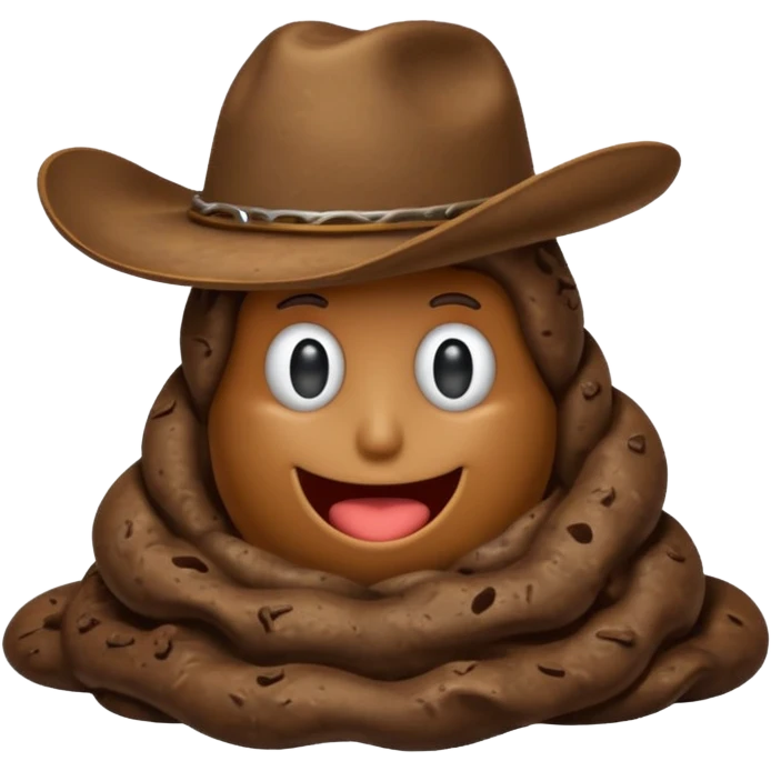 Poop with cowboy hat emoji
