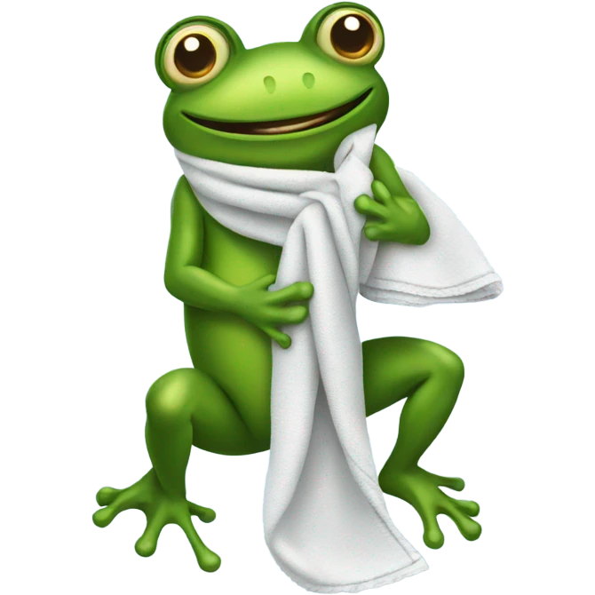 Frog picking up towel emoji