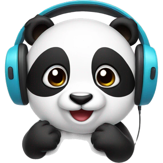 heart Panda with headphones emoji