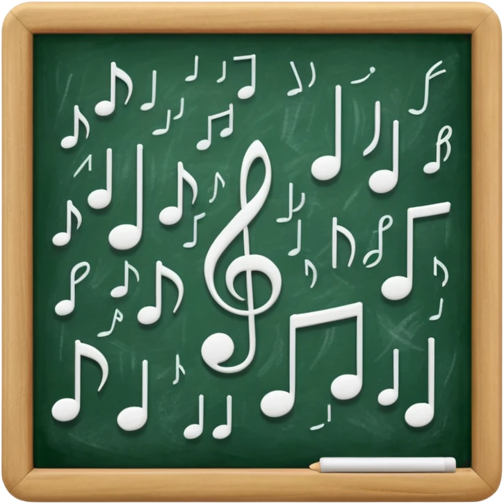 green black board music notes on it emoji