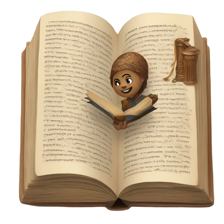 Book telling a long story in prose emoji
