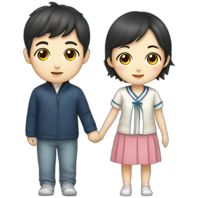 Korean boy with Korean girl emoji