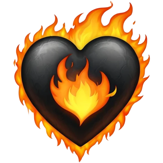 Black heart on fire emoji