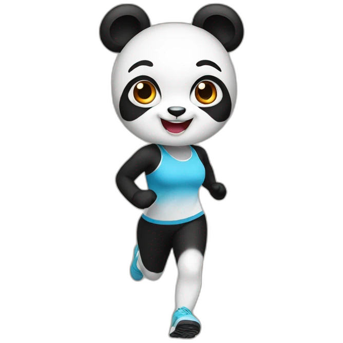 panda girl is running emoji
