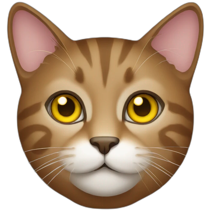 brown cat with yellow eyes emoji