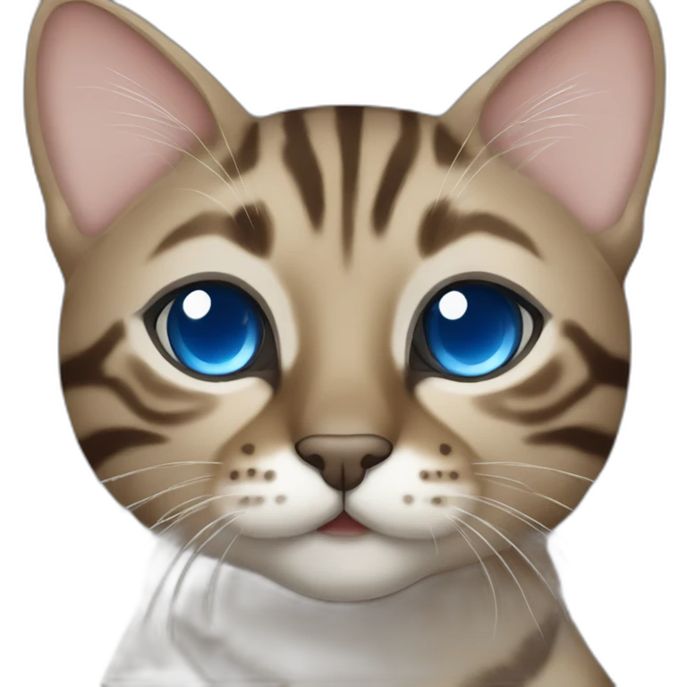 Dark beige/grey Bengal cat with blue eyes emoji