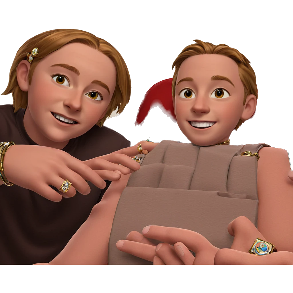 boys smiling with jewelry emoji