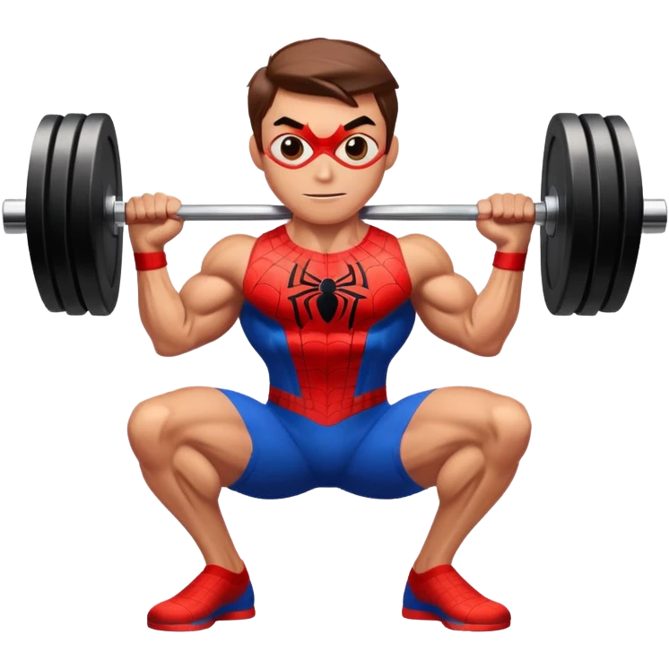 Spider-Man lifting weights at the gym emoji