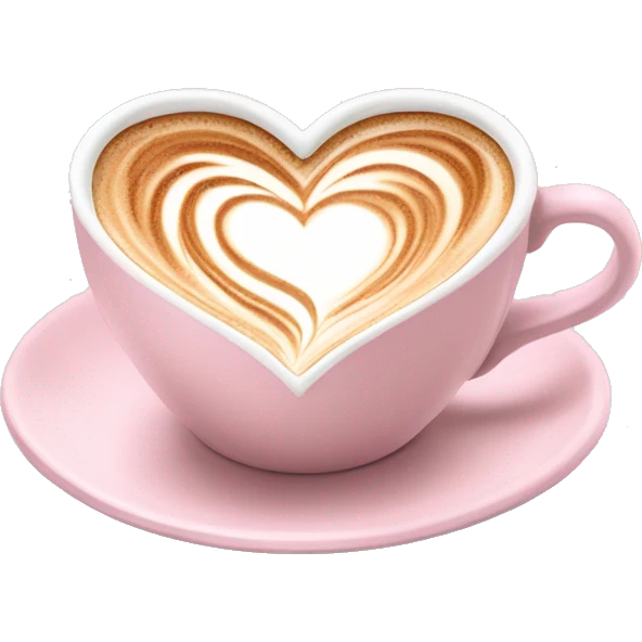  pale pink rococo coffee mug heart shaped cappuccino emoji