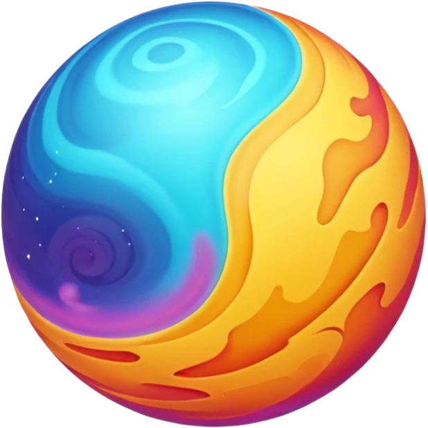 sphere globe planet, surface covered with gas emoji