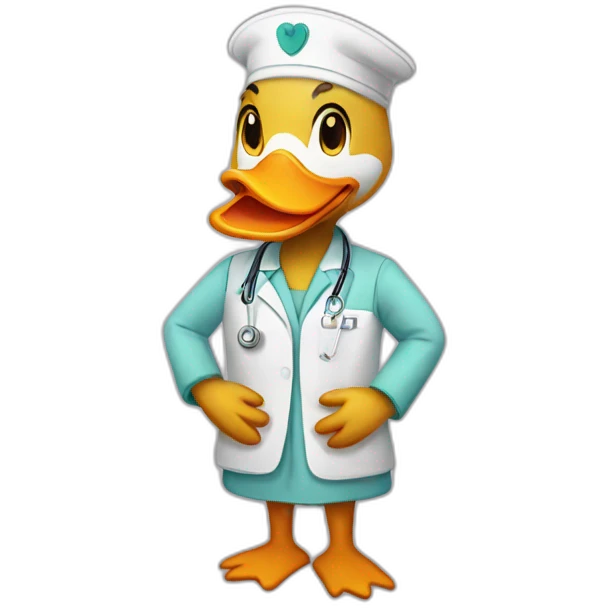 Duck with nurse clothes emoji