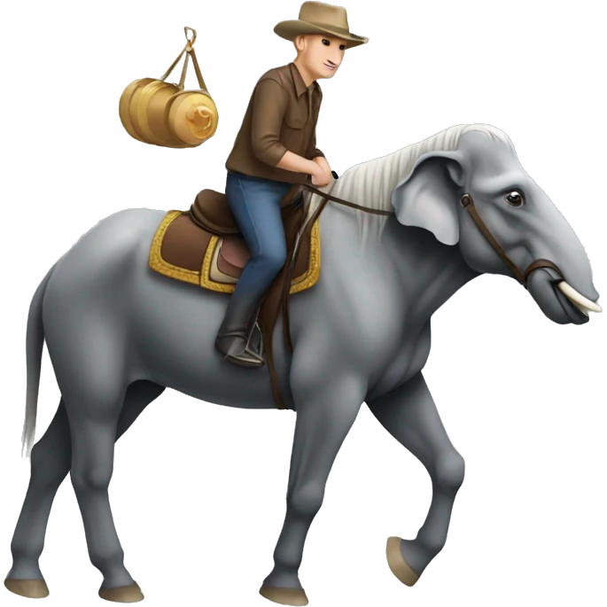 A horse riding an elephant emoji