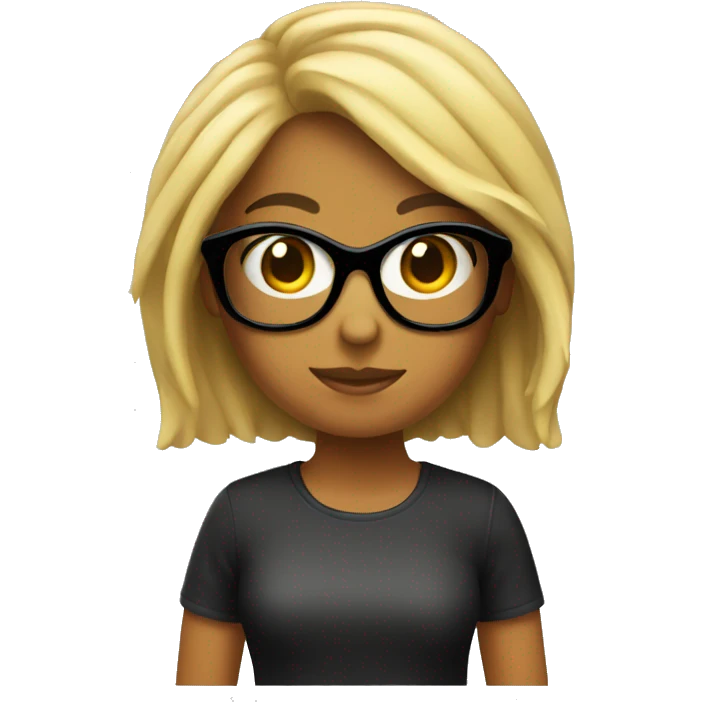 chica con pelo negro y gafas  emoji