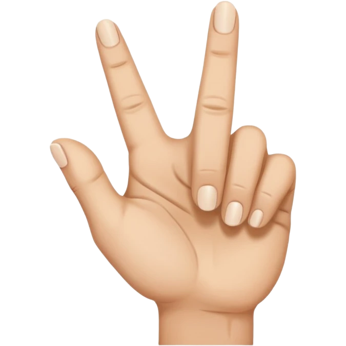 hand with rock symbol with the middle and index finger crossing over, middle behind index emoji