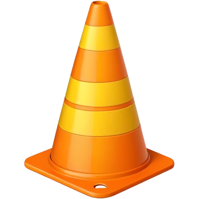 Cono naranja obra construcción  emoji