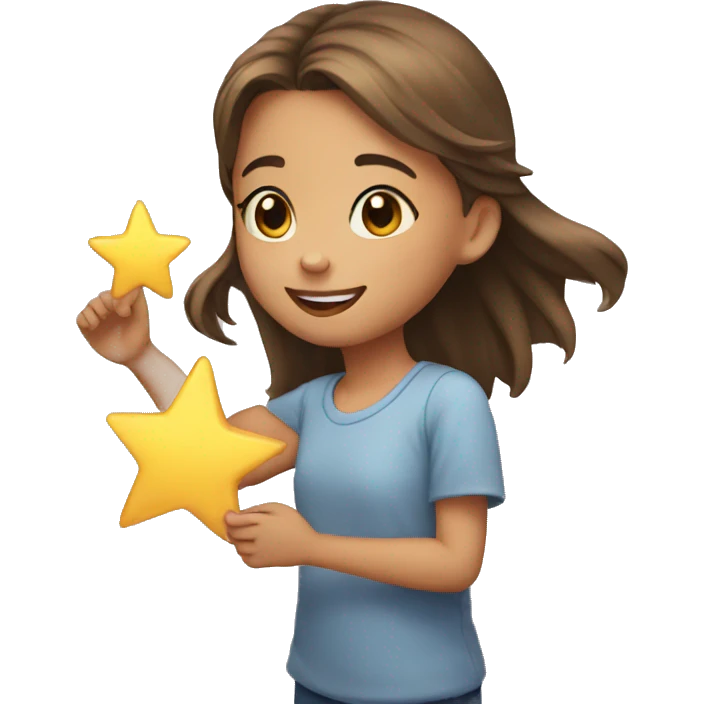 girl reaching star emoji