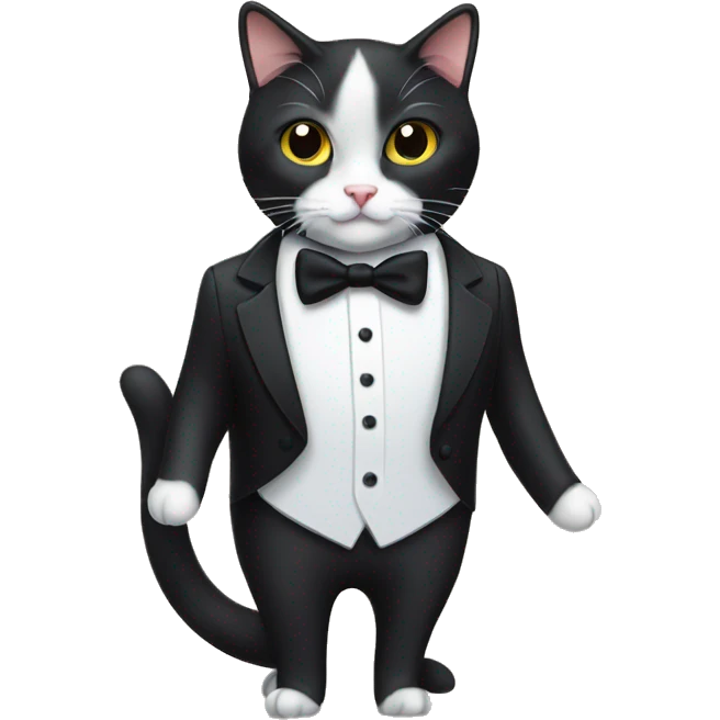 tuxedo cat wearing a tux emoji