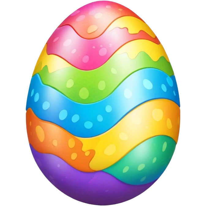 Zigzag egg Rainbow Theme  emoji