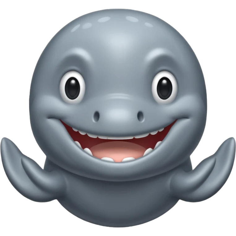 Grey whale toony with hands  emoji