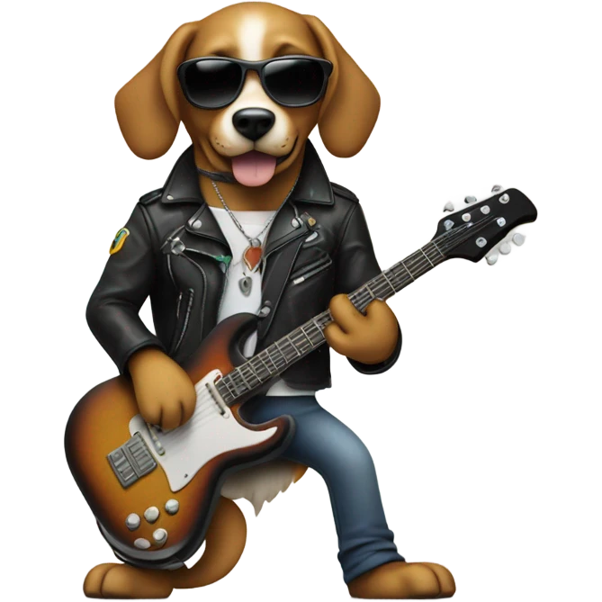 Rock music dog emoji
