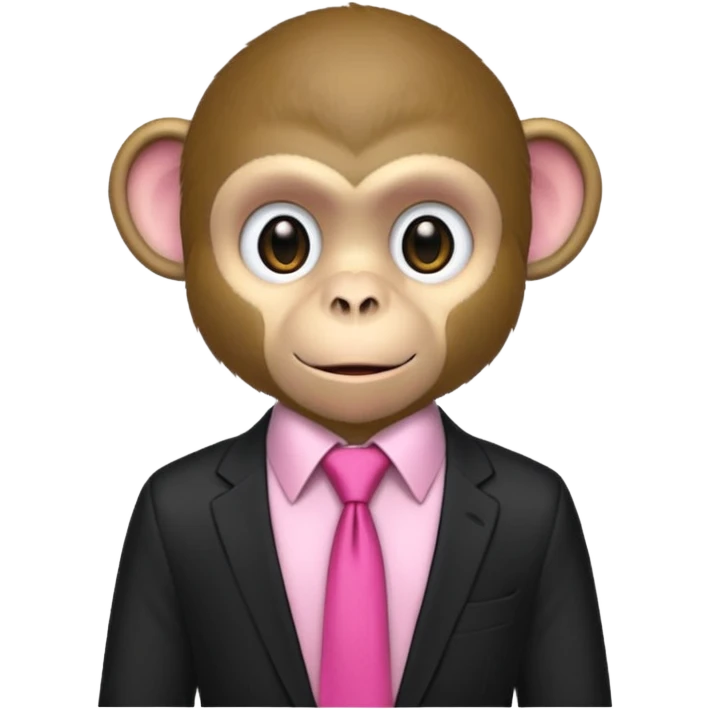  monkey with just piece black shirt,pink tie emoji