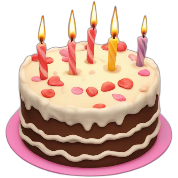 One hundred birthday candles on a birthday cake emoji