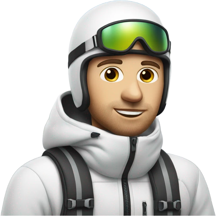 white guy with stubs in skiing gear emoji