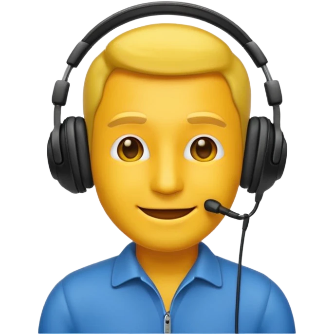 Un emojis feliz con audífonos puestos pero sin  naris un sencillo el emojis  hombre emoji