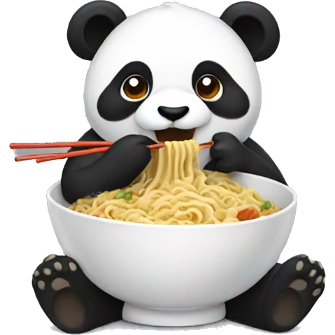 Panda eating noodles emoji