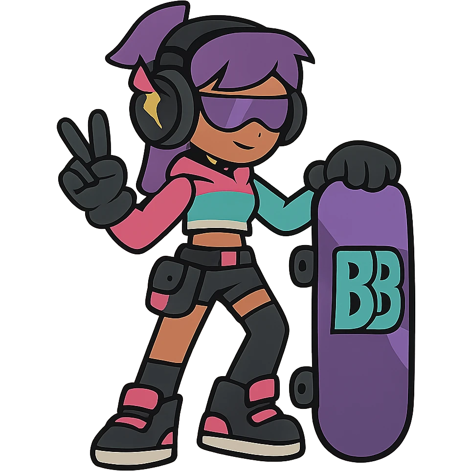 flat toon style bb trickz character emoji