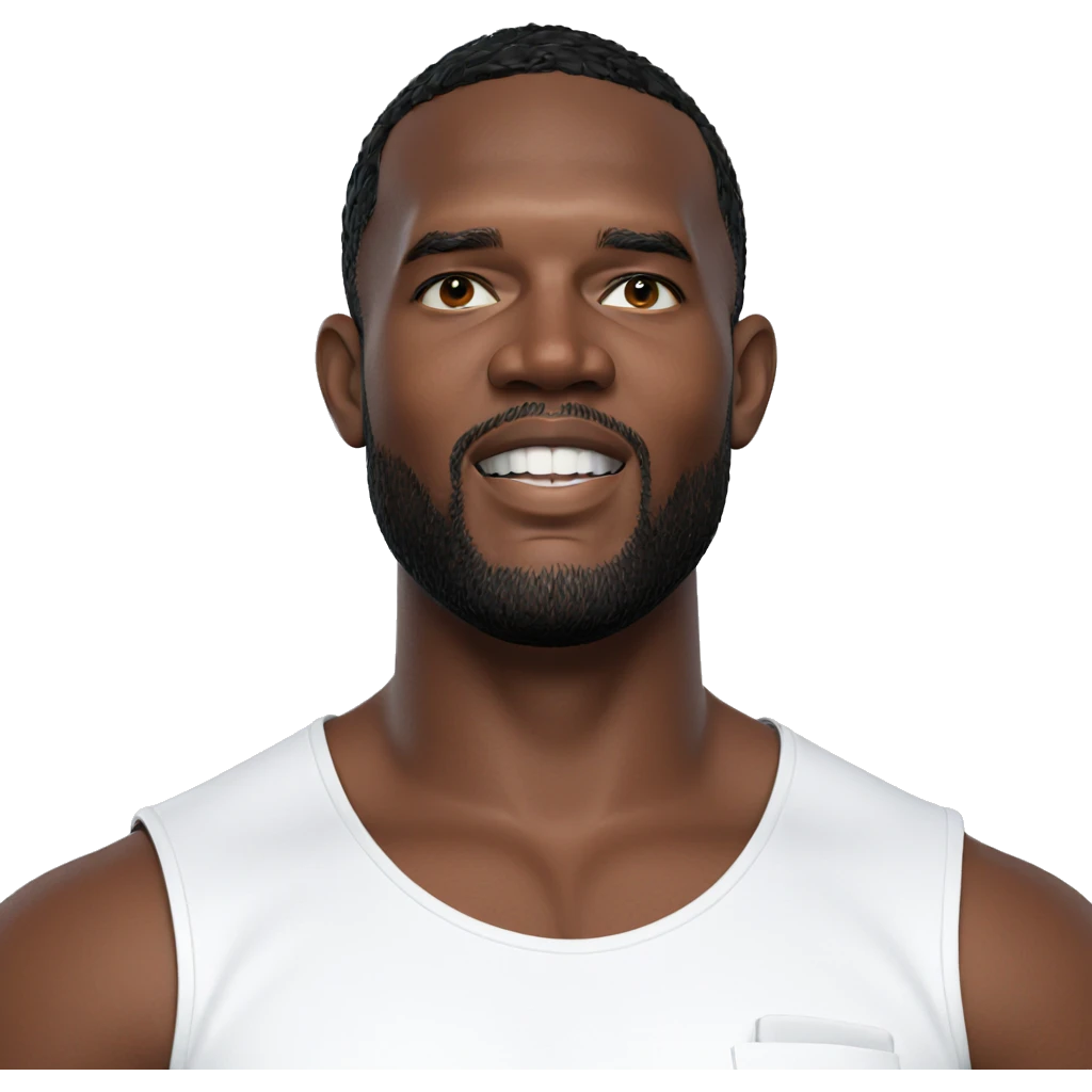 dark-skinned male in white shirt emoji