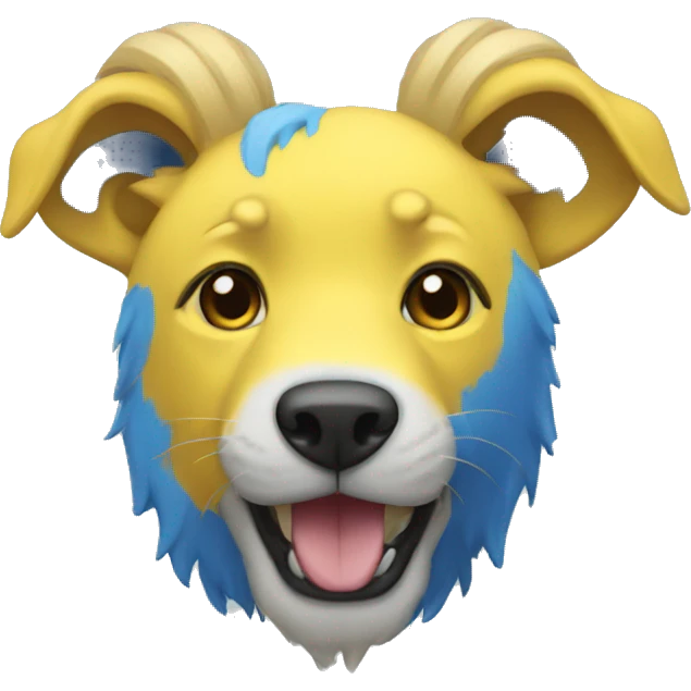 Blue and yellow hart emoji