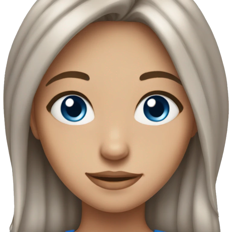 Pretty girl brown hair blue eyes emoji