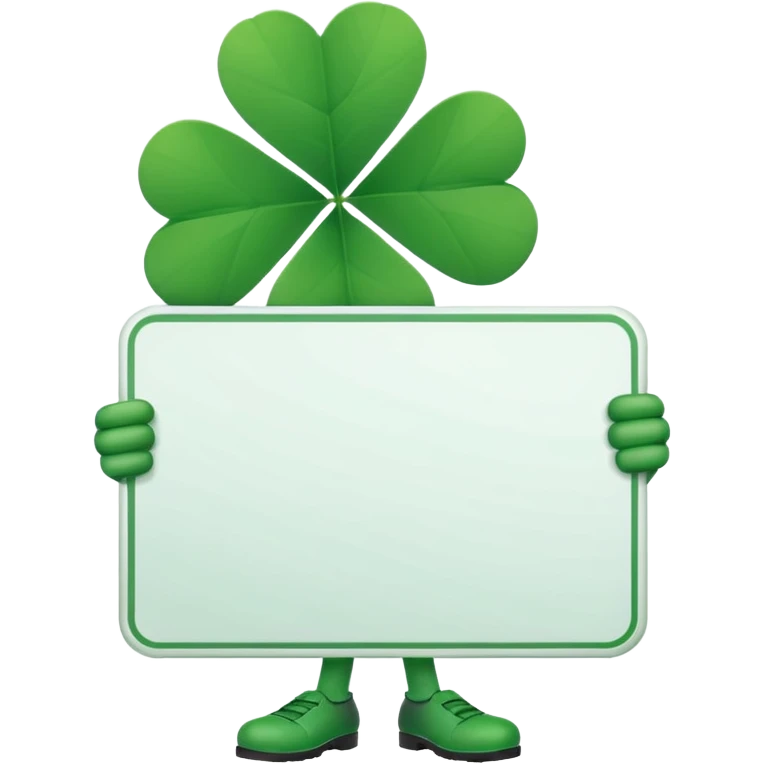 Clover holding large blank sign emoji