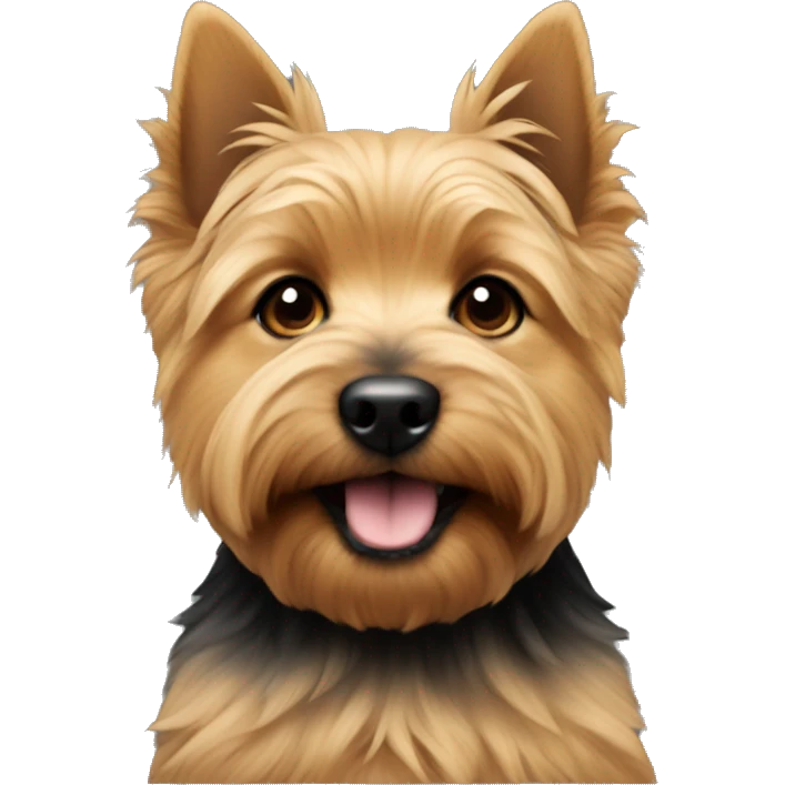 Portrait of a puppy of Norwich terrier Black and Tan colour  emoji