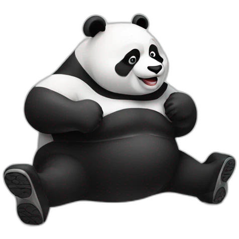 Chubby Panda doing workout  emoji