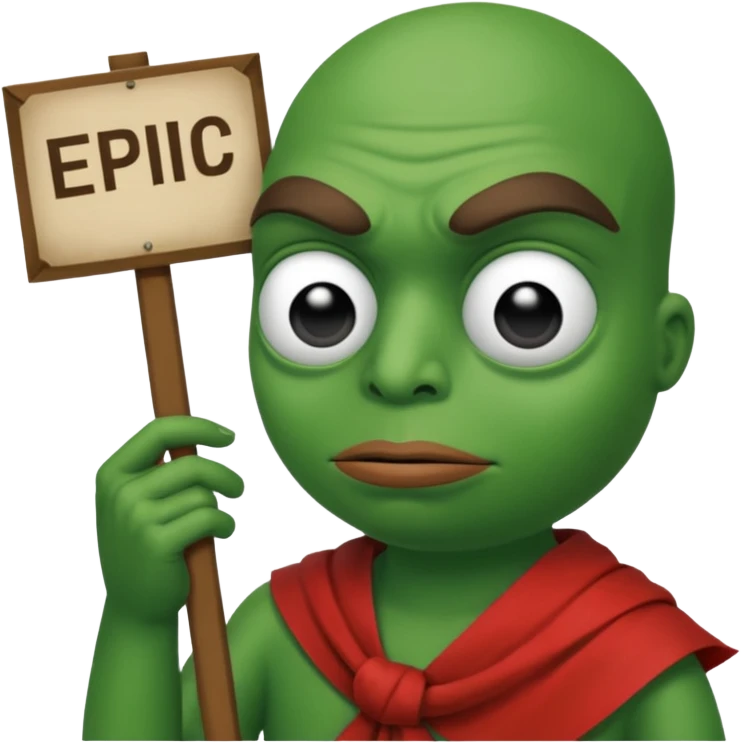 Pepe holding a sign says blame epiic emoji