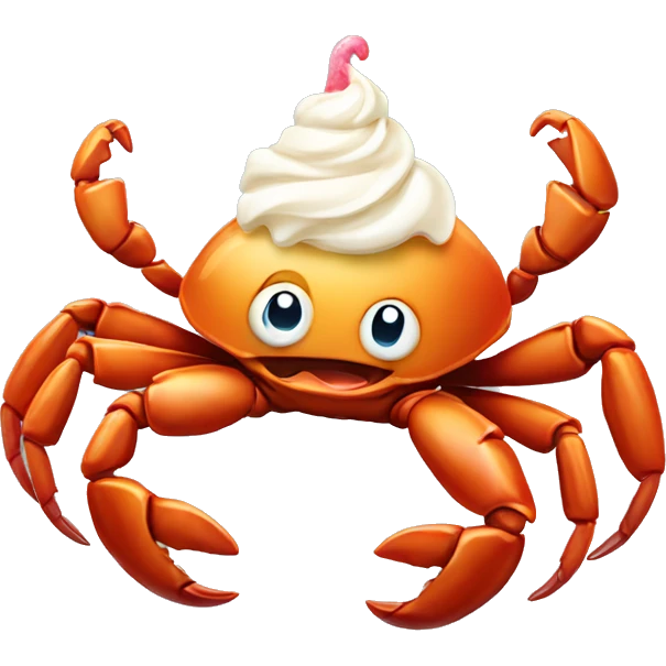 crab with ice cream emoji