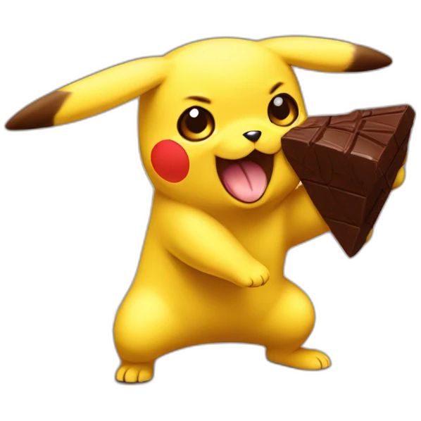 Pikachu fighting chocolate labrador emoji