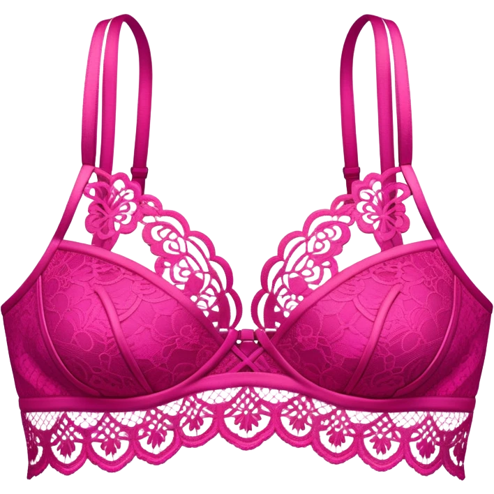 ultra realistic hot pink lace bralette emoji