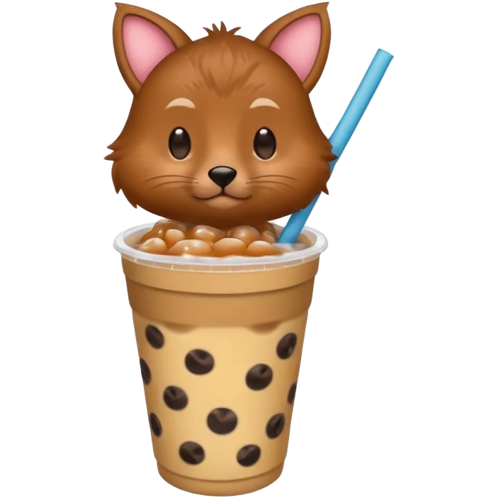 Random animal holding s cup of boba emoji