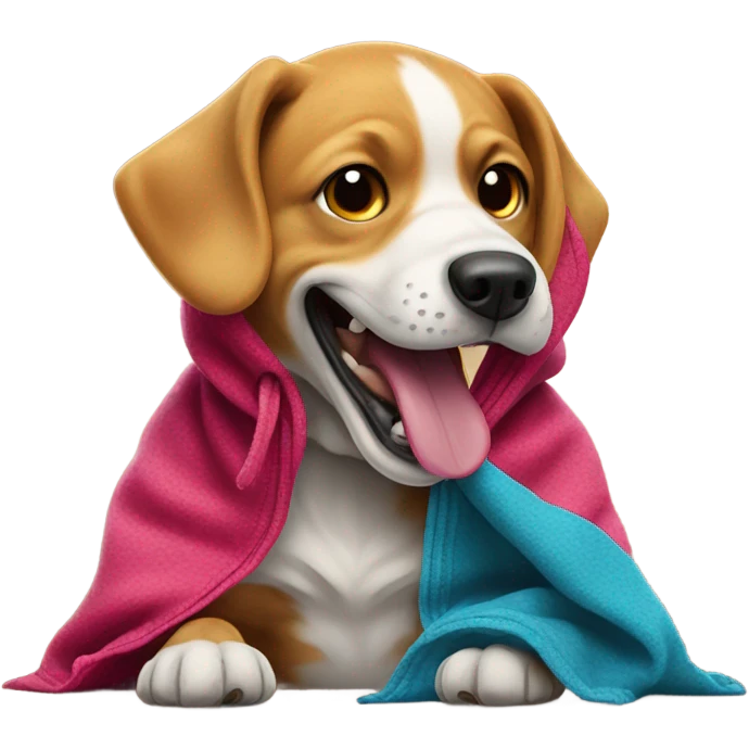 Dog eating a hoodie emoji