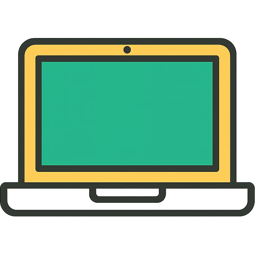 laptop, minimalistic, green gold and white color scheme, clean lines emoji
