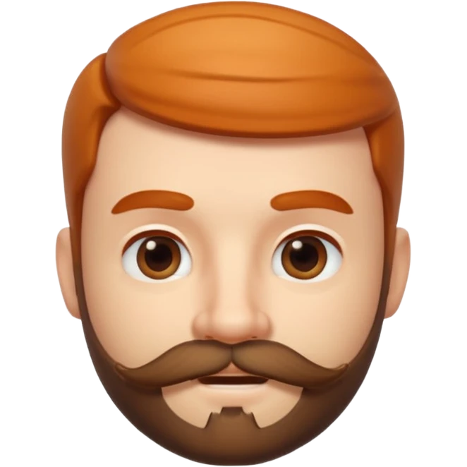 A 3D cartoon male face with short beard and mustache resembling whiskers, friendly expression, warm light, realistic Memoji-style texture. emoji