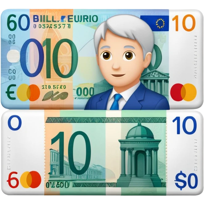 zero euro bill with '0€' emoji